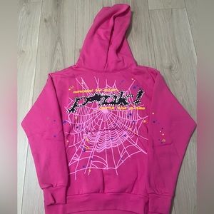 SP5DER Hoodie pink/black punk spider